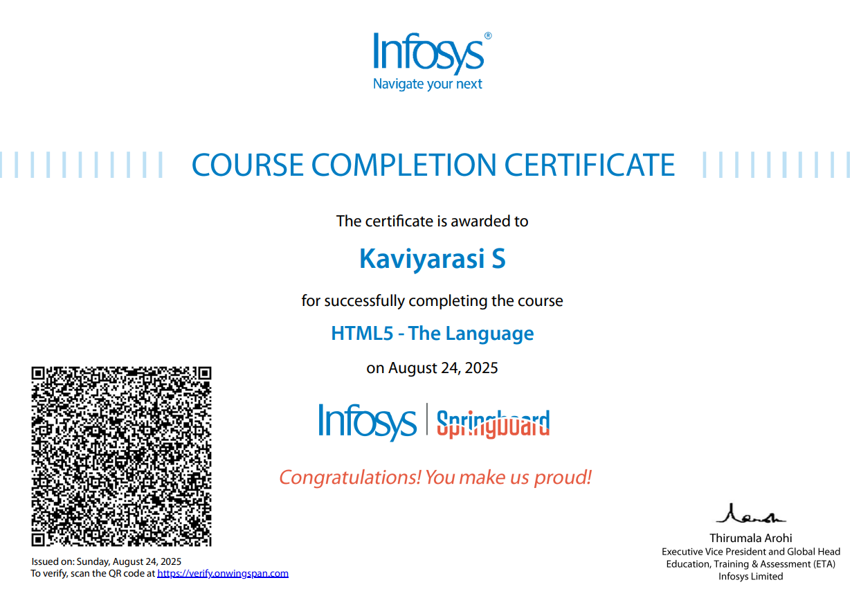 Infosys Certification